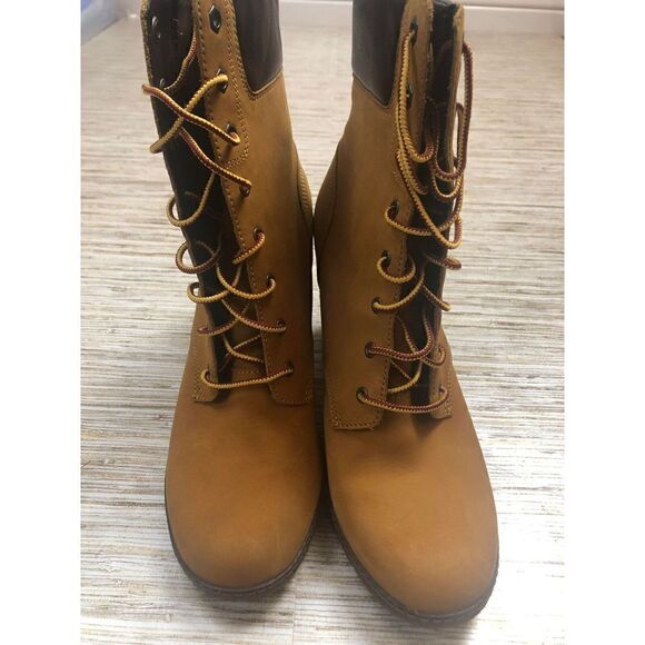 1313 Timberland Earth keepers Glancy 6-Inch Lace-up Women Boots WHEAT sz 10 - Picture 2 of 4